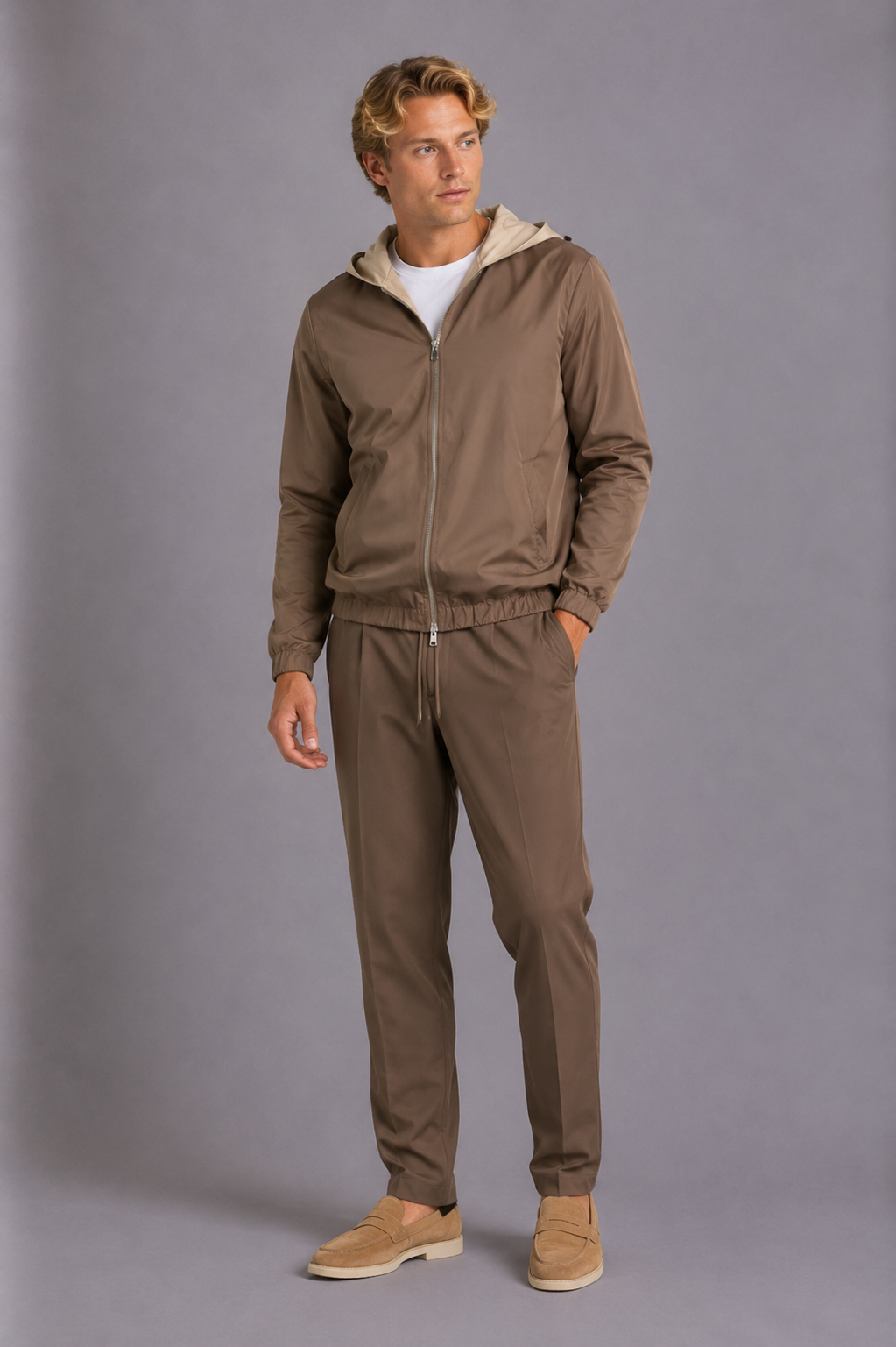LIAM™ | Milano Hooded Jacket - Champagne