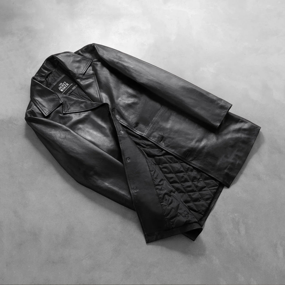 LIAM™ | Classmith Black Leather Coat