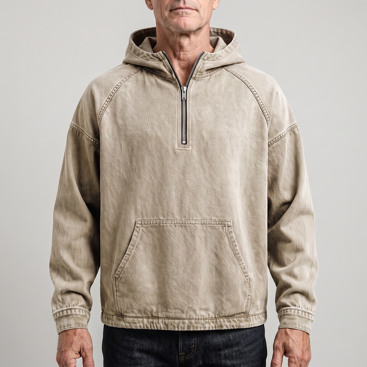 LIAM™ | RIVINGTON HALF-ZIP DENIM JACKET