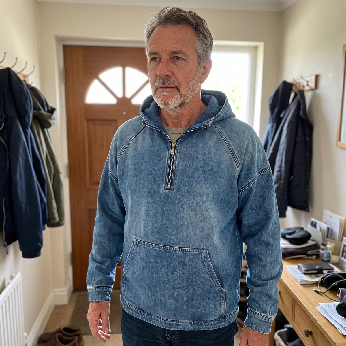 LIAM™ | RIVINGTON HALF-ZIP DENIM JACKET