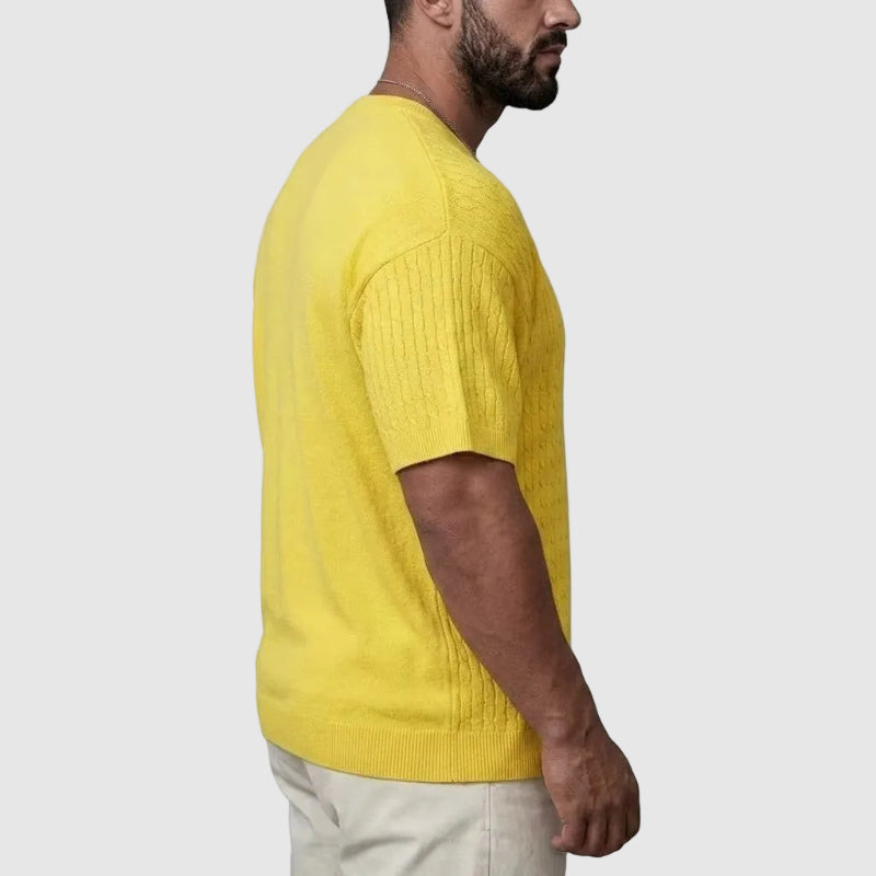 LIAM™ | Men's Textured Knit Short Sleeve Sweater