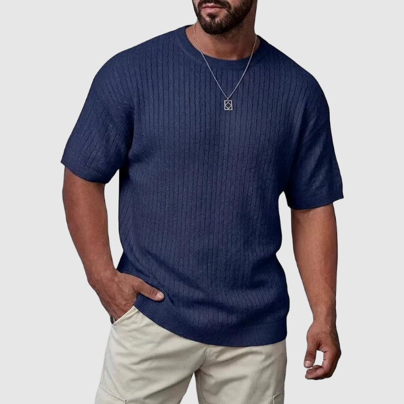 LIAM™ | Men's Textured Knit Short Sleeve Sweater