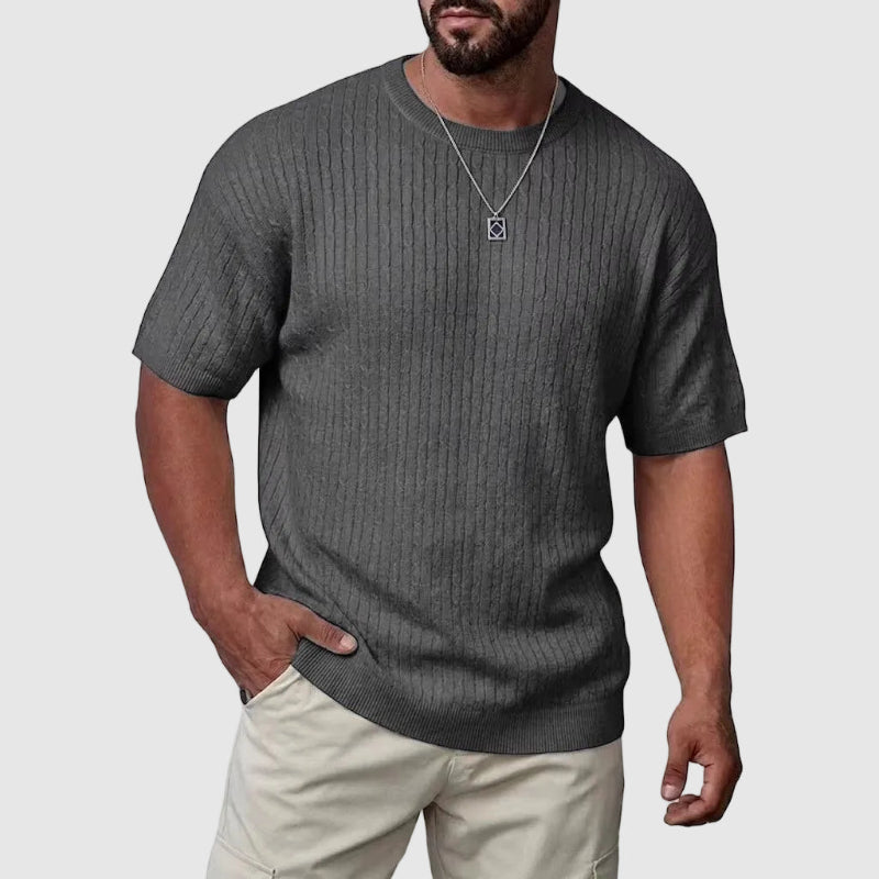 LIAM™ | Men's Textured Knit Short Sleeve Sweater