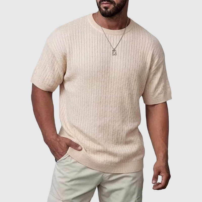 LIAM™ | Men's Textured Knit Short Sleeve Sweater