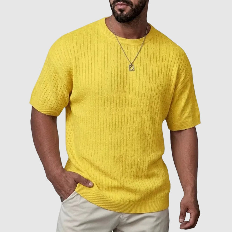 LIAM™ | Men's Textured Knit Short Sleeve Sweater