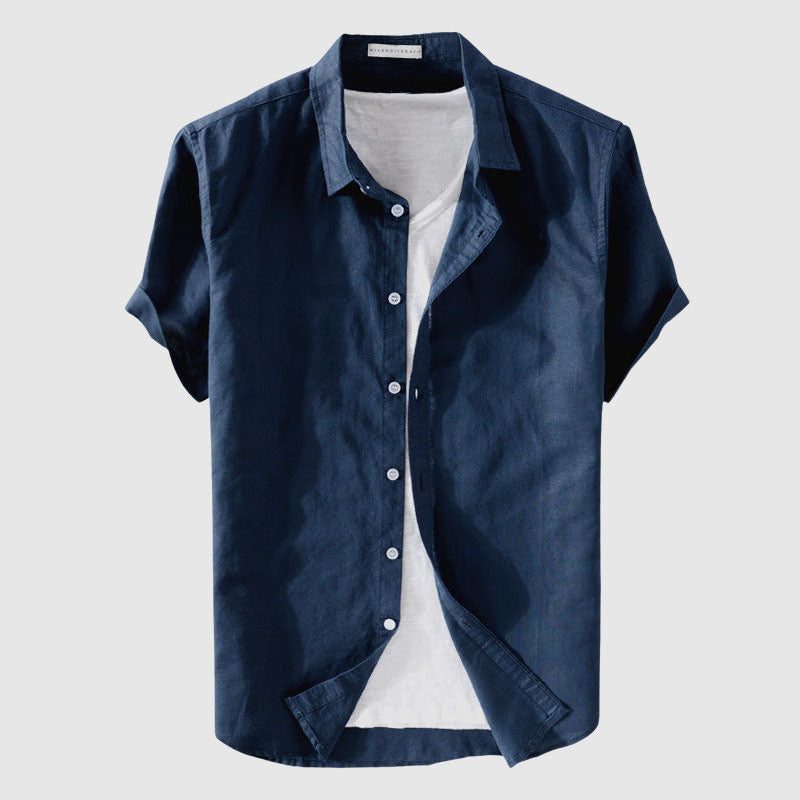LIAM™ | Men's Linen-Cotton Short-Sleeve Shirt
