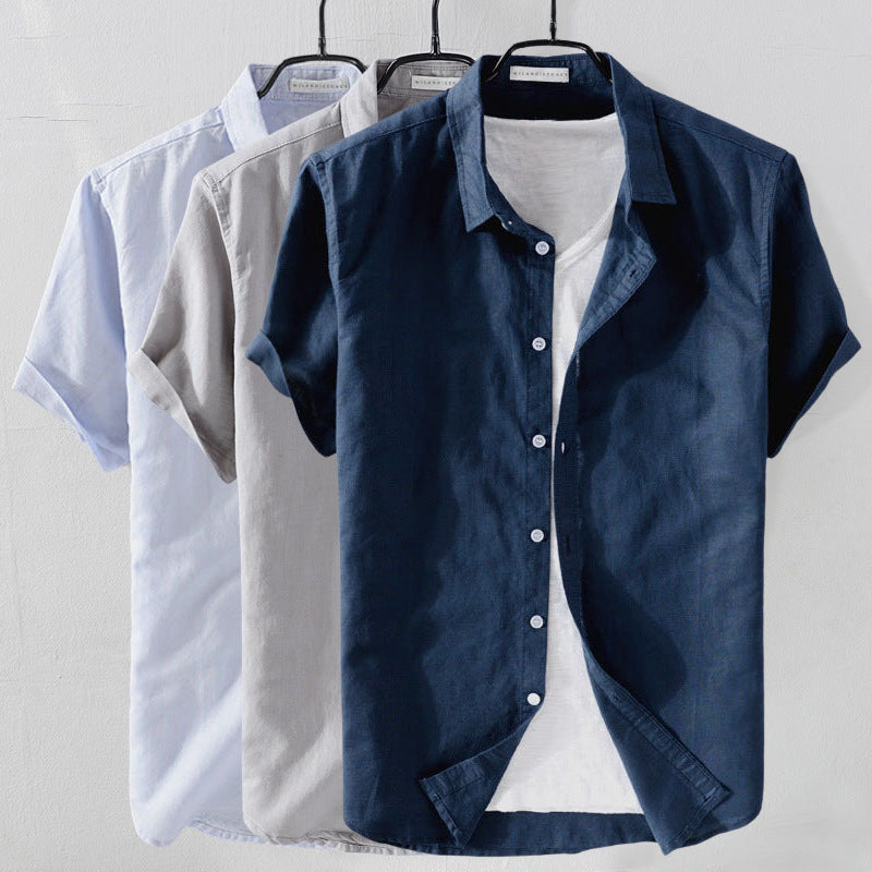 LIAM™ | Men's Linen-Cotton Short-Sleeve Shirt