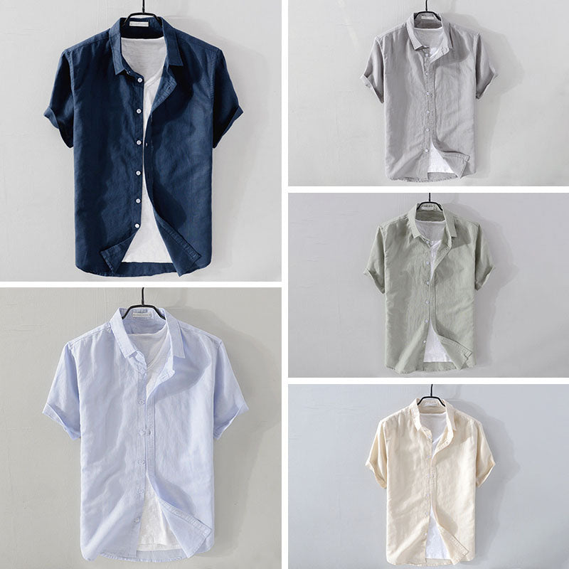 LIAM™ | Men's Linen-Cotton Short-Sleeve Shirt