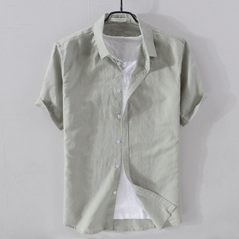 LIAM™ | Men's Linen-Cotton Short-Sleeve Shirt