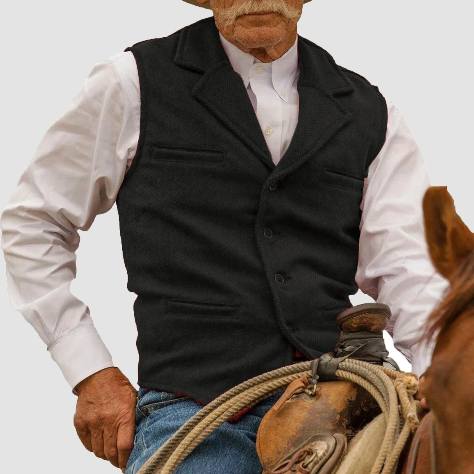 LIAM™ | Men's Western-Inspired Cotton Vest