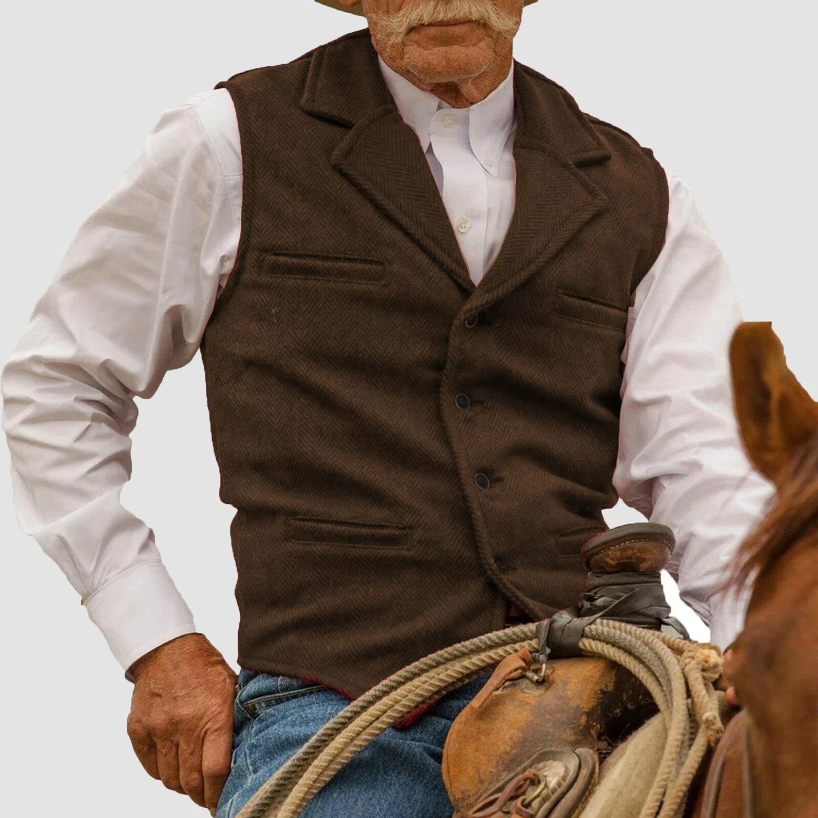 LIAM™ | Men's Western-Inspired Cotton Vest