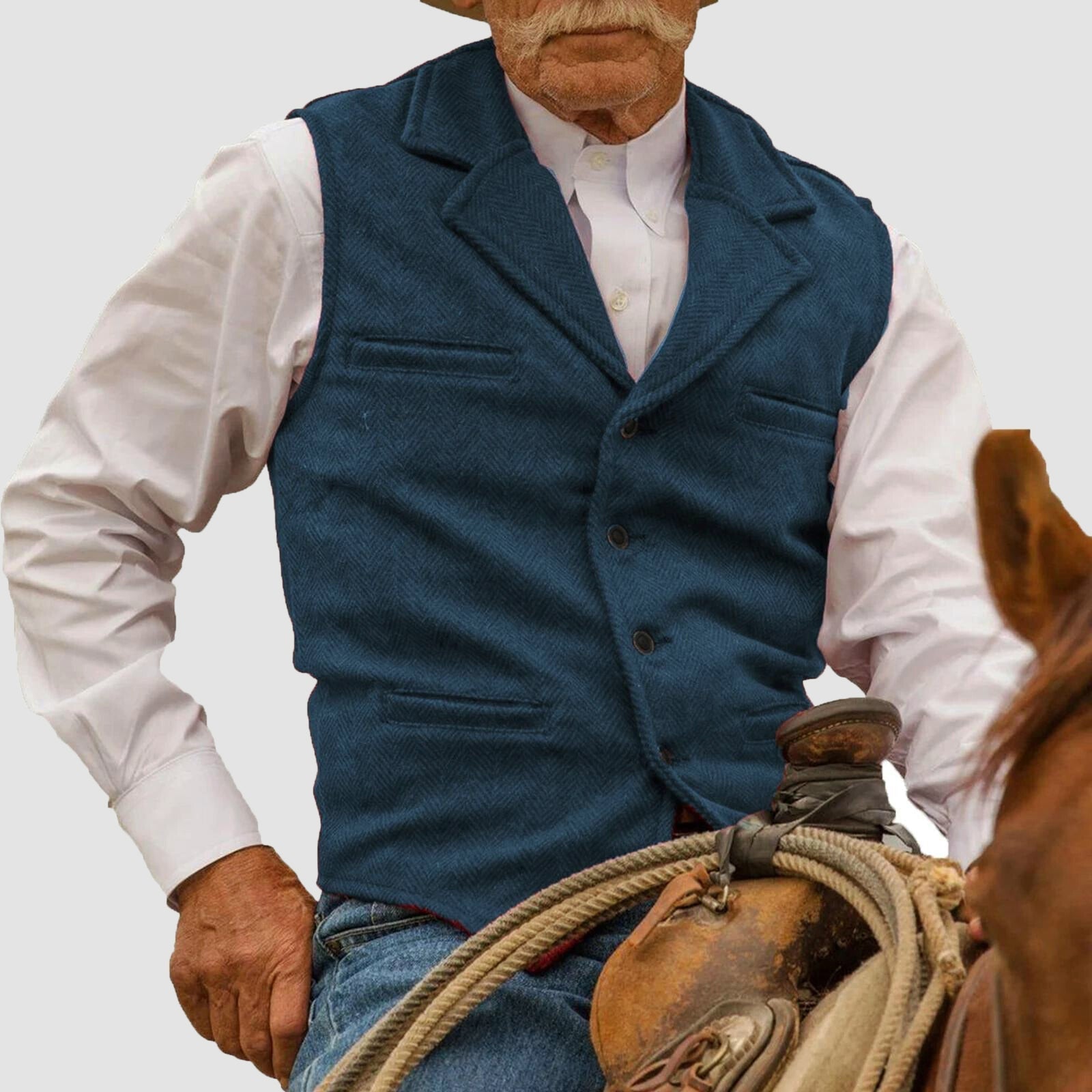 LIAM™ | Men's Western-Inspired Cotton Vest