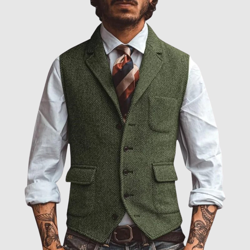 LIAM™ | Men's Herringbone Waistcoat