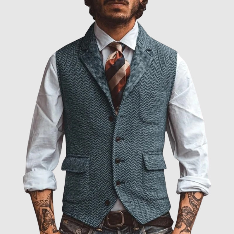 LIAM™ | Men's Herringbone Waistcoat