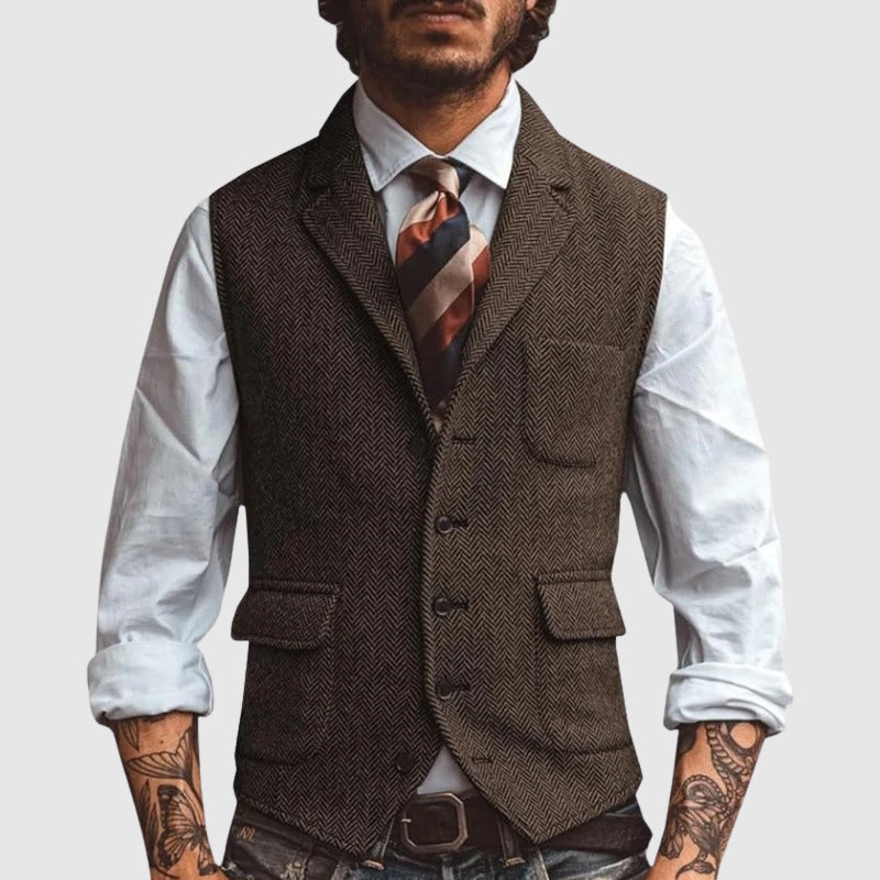 LIAM™ | Men's Herringbone Waistcoat