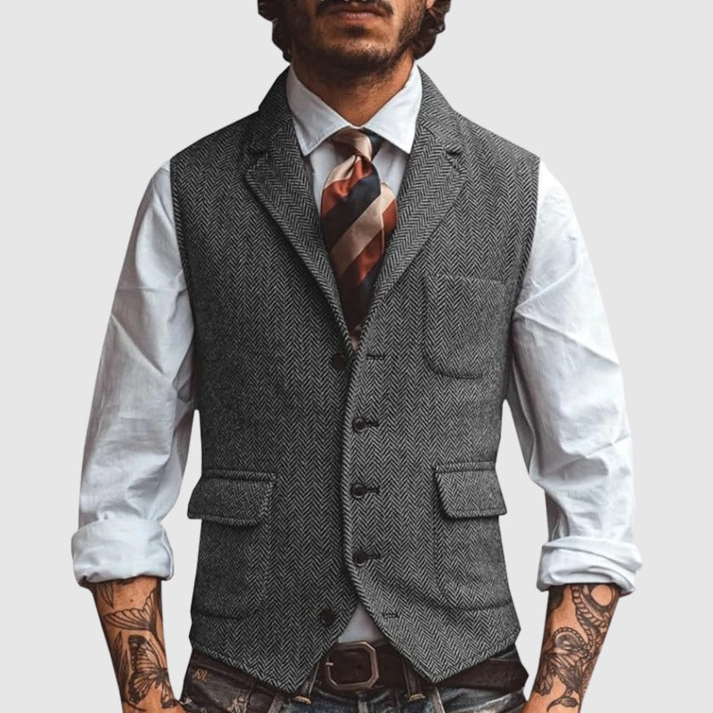 LIAM™ | Men's Herringbone Waistcoat