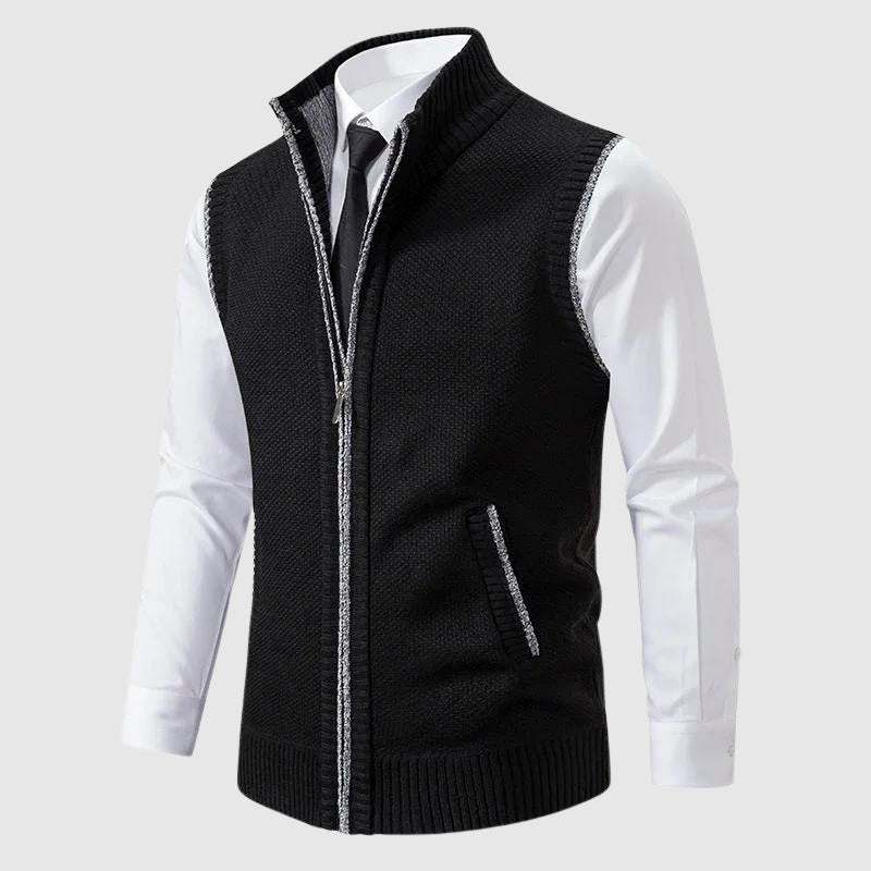 LIAM™ | Men's Wool Blend Zip-Up Sweater Vest