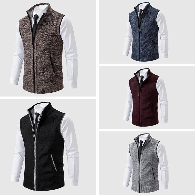 LIAM™ | Men's Wool Blend Zip-Up Sweater Vest