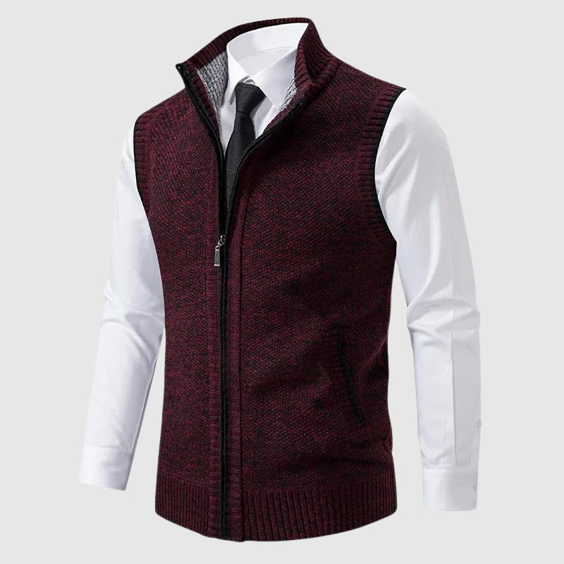 LIAM™ | Men's Wool Blend Zip-Up Sweater Vest