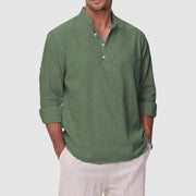 LIAM™ | Men's Cotton-Linen Henley Shirt