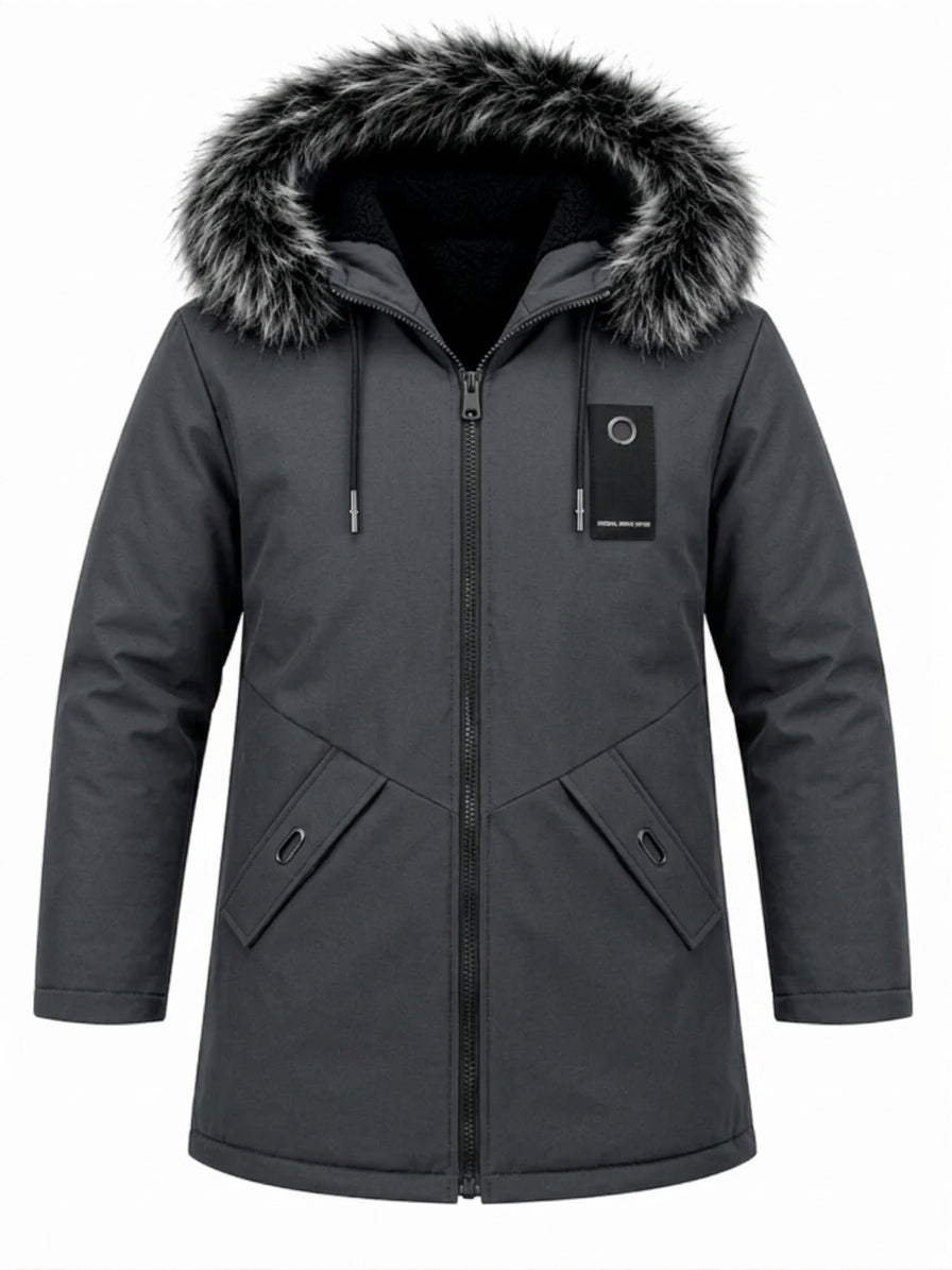 LIAM™ | Men's Windproof Hooded Thermal Mid-Length Parka Jacket