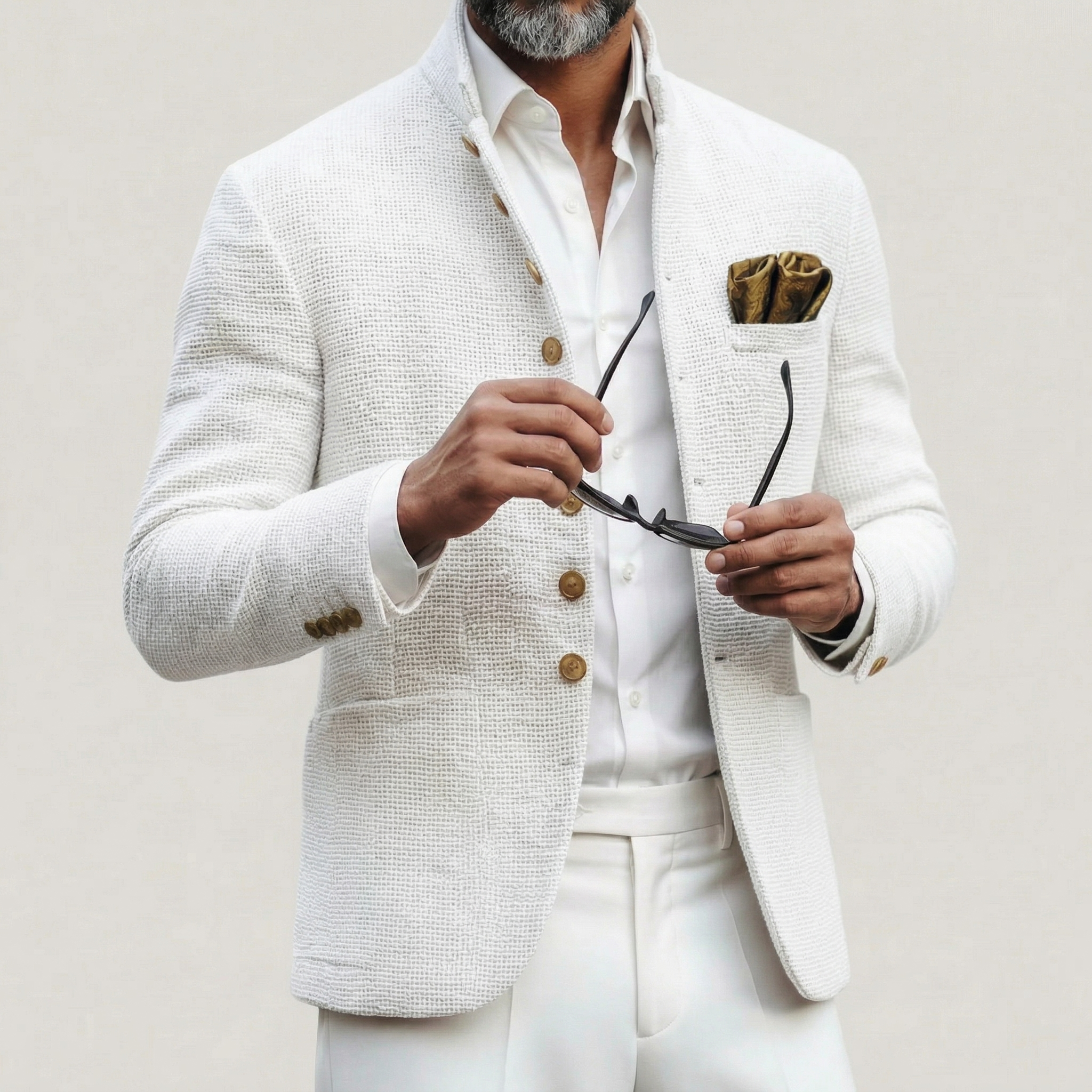 LIAM™ | Men's Gold-Button Knit Blazer