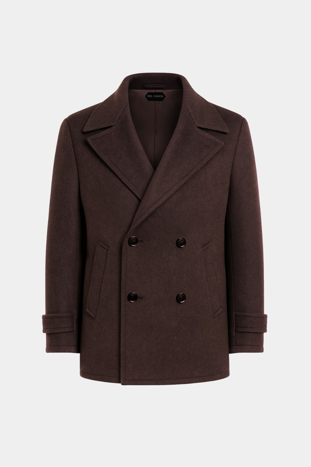 LIAM™ | Brown Wool Peacoat