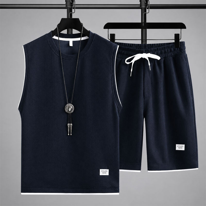 LIAM™ | Men's Waffle Knit Sleeveless Lounge Set