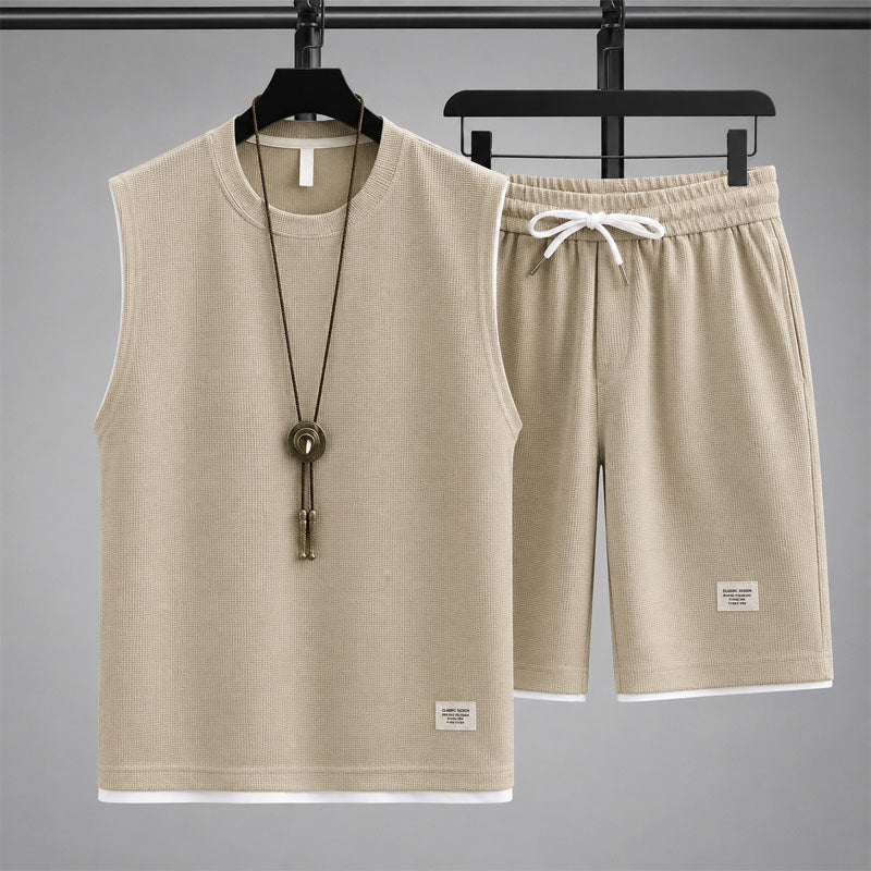 LIAM™ | Men's Waffle Knit Sleeveless Lounge Set