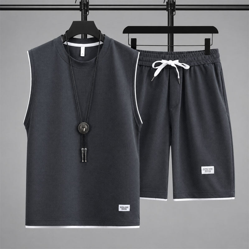 LIAM™ | Men's Waffle Knit Sleeveless Lounge Set