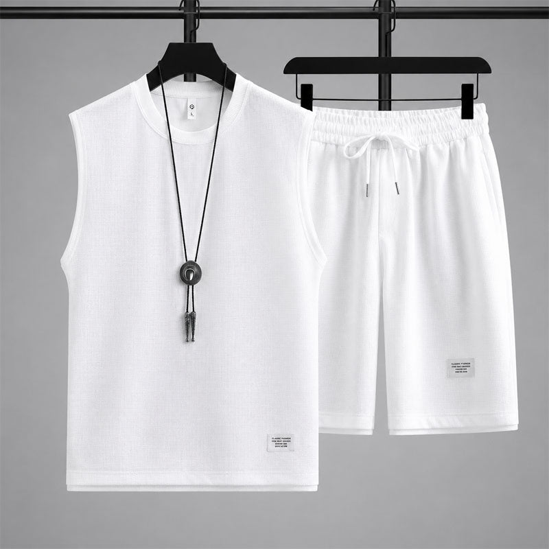 LIAM™ | Men's Waffle Knit Sleeveless Lounge Set
