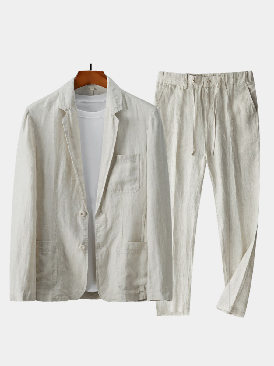 LIAM™ | Men's Linen Blazer & Trousers Set
