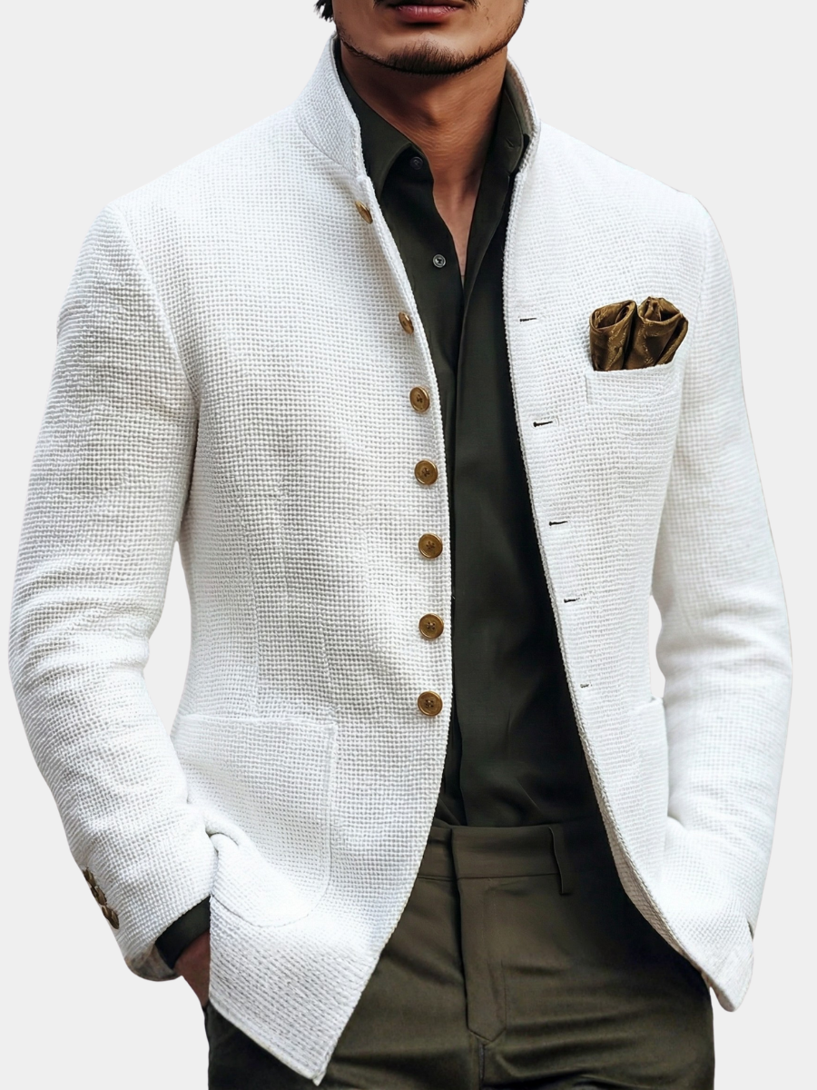 LIAM™ | Men's Gold-Button Knit Blazer