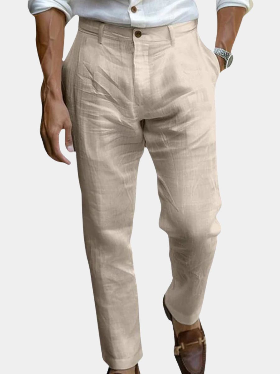 LIAM™ | Men's Pleated Linen Trousers