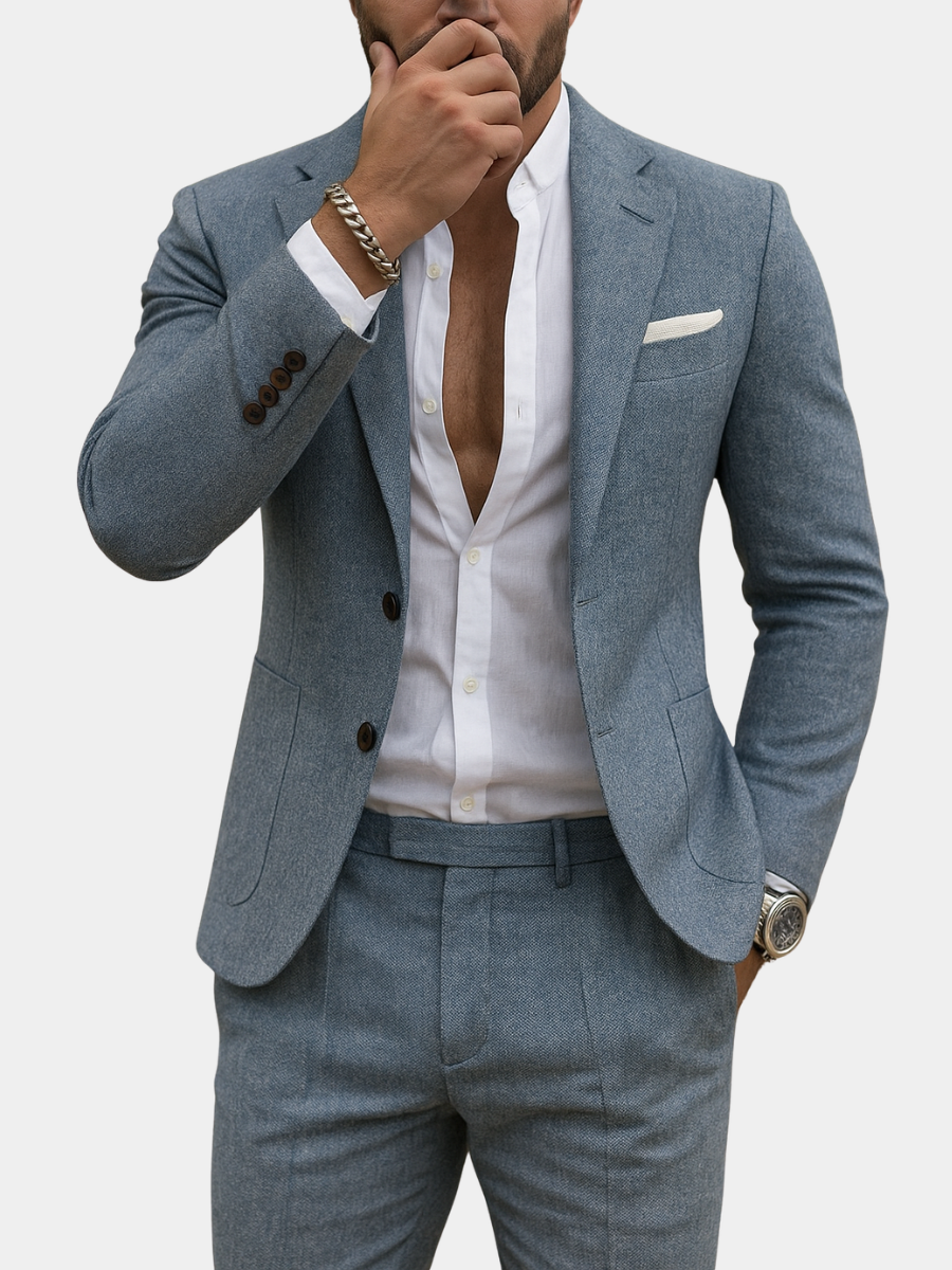 LIAM™ | Men's Linen-Look Slim Suit