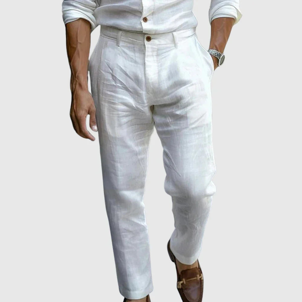 LIAM™ | Men's Pleated Linen Trousers