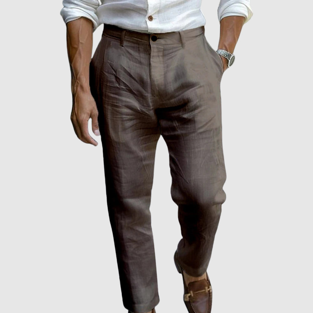 LIAM™ | Men's Pleated Linen Trousers