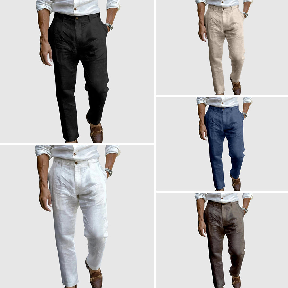 LIAM™ | Men's Pleated Linen Trousers