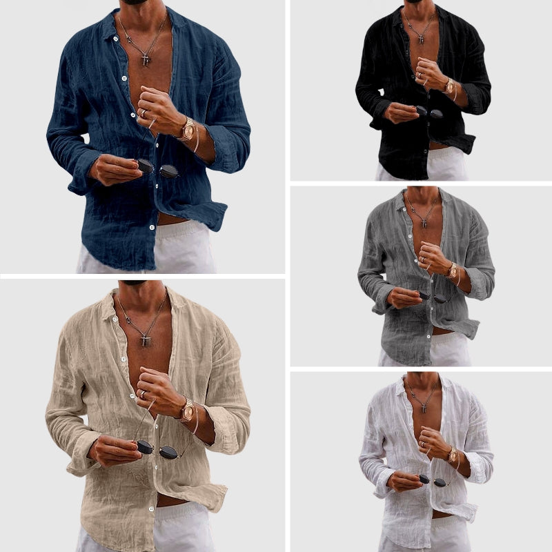 LIAM™ | Button-Down Linen Shirt