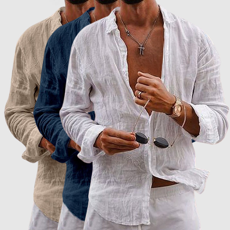 LIAM™ | Button-Down Linen Shirt
