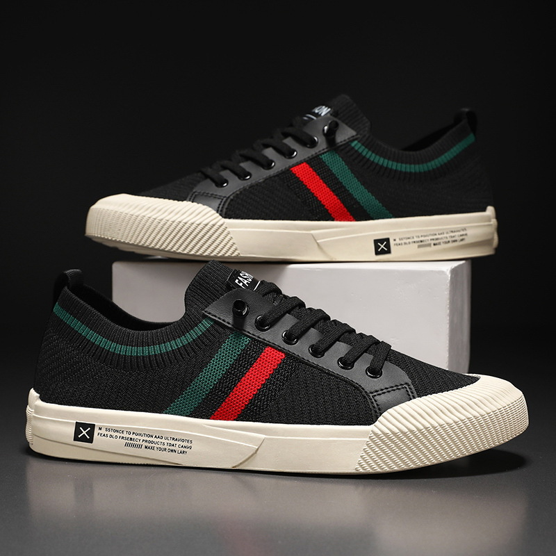 LIAM™ | Retro Knit Canvas Trainers
