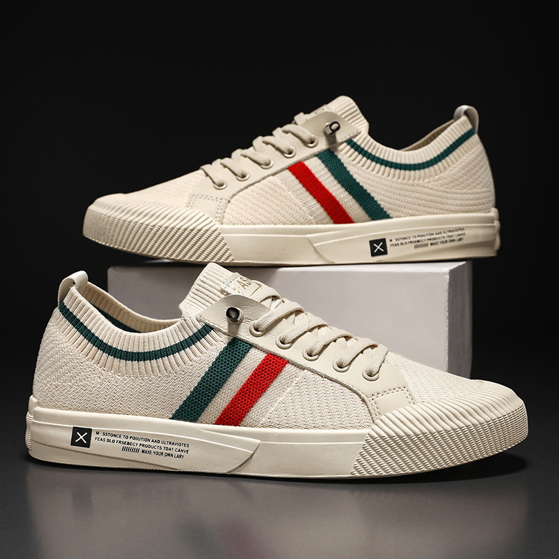 LIAM™ | Retro Knit Canvas Trainers