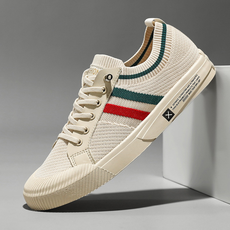 LIAM™ | Retro Knit Canvas Trainers