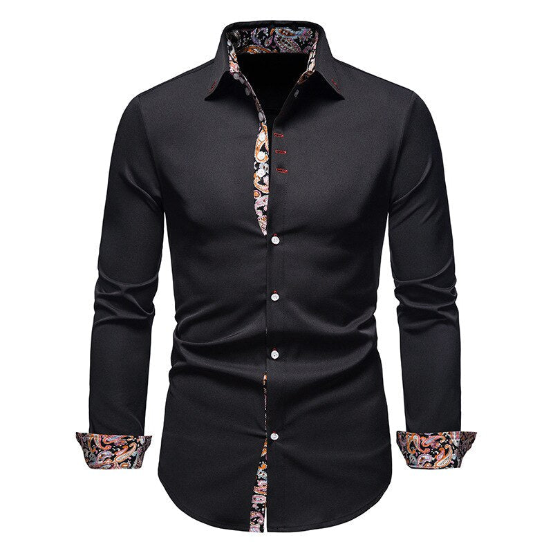 LIAM™ | Paisley-Trim Shirt