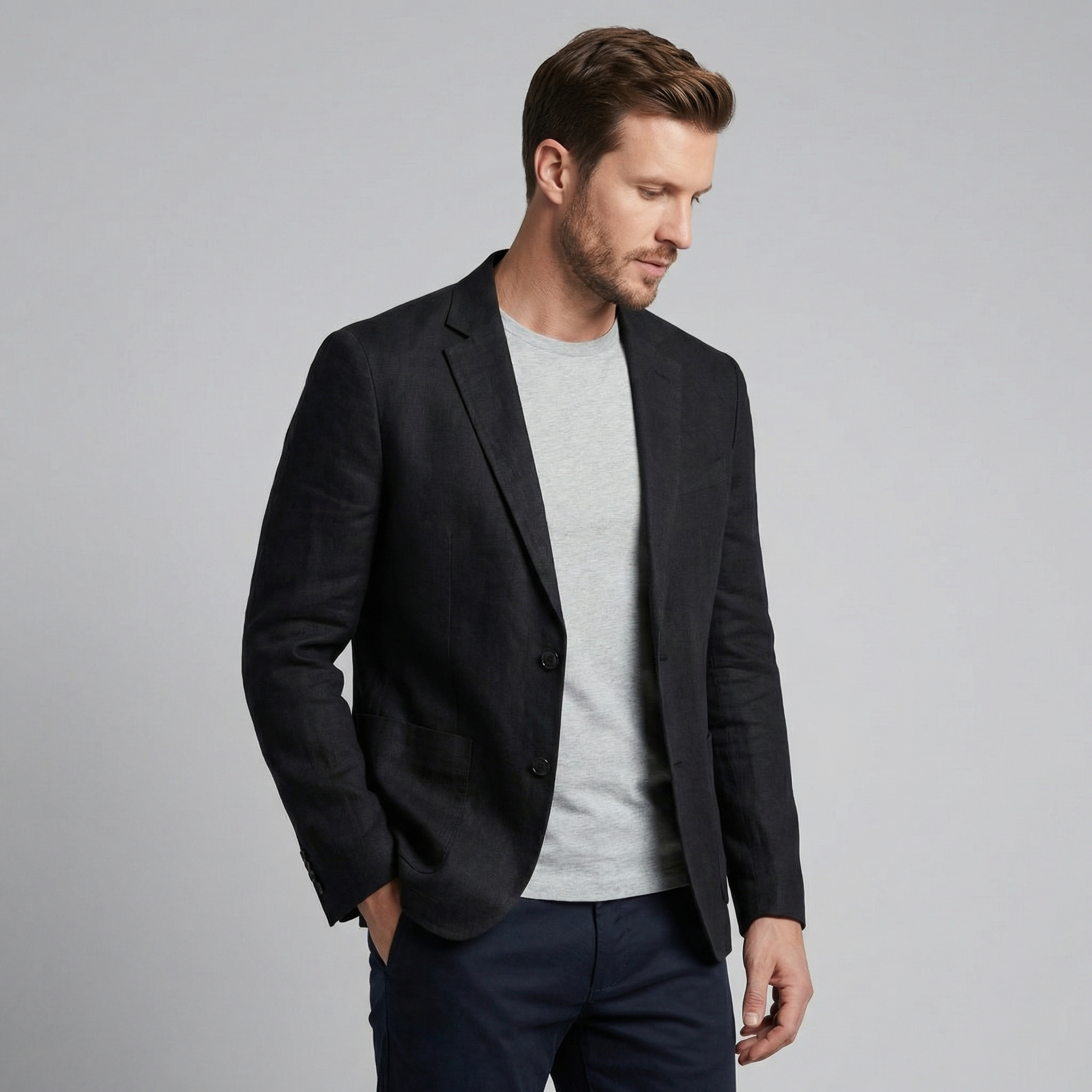 LIAM™ | Men's Two-Button Linen Blazer