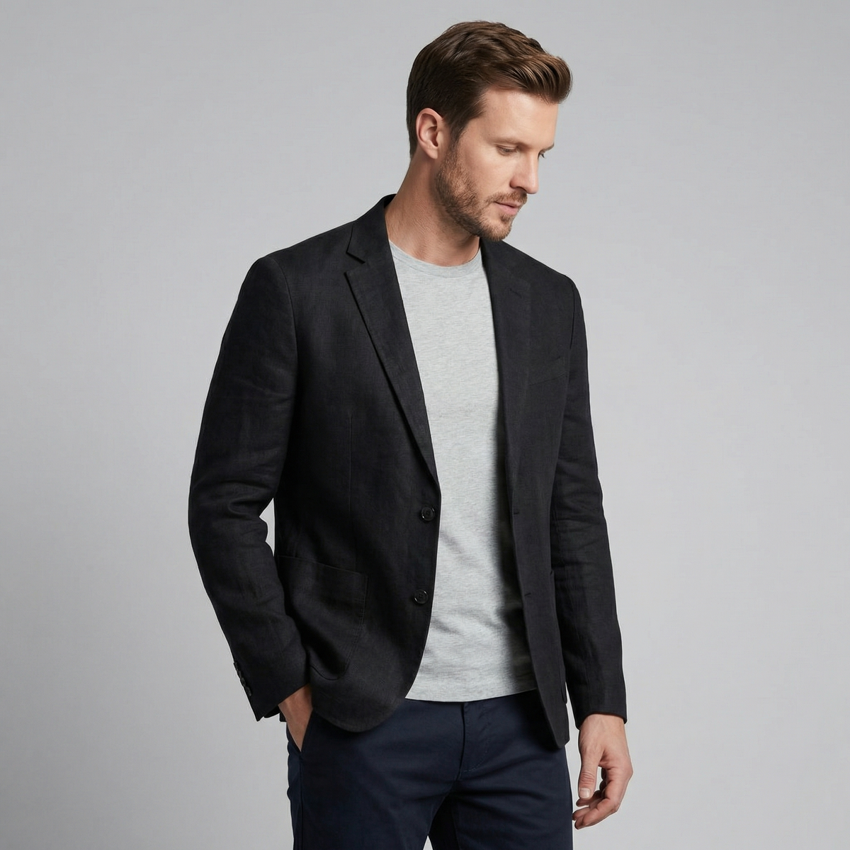 LIAM™ | Men's Two-Button Linen Blazer