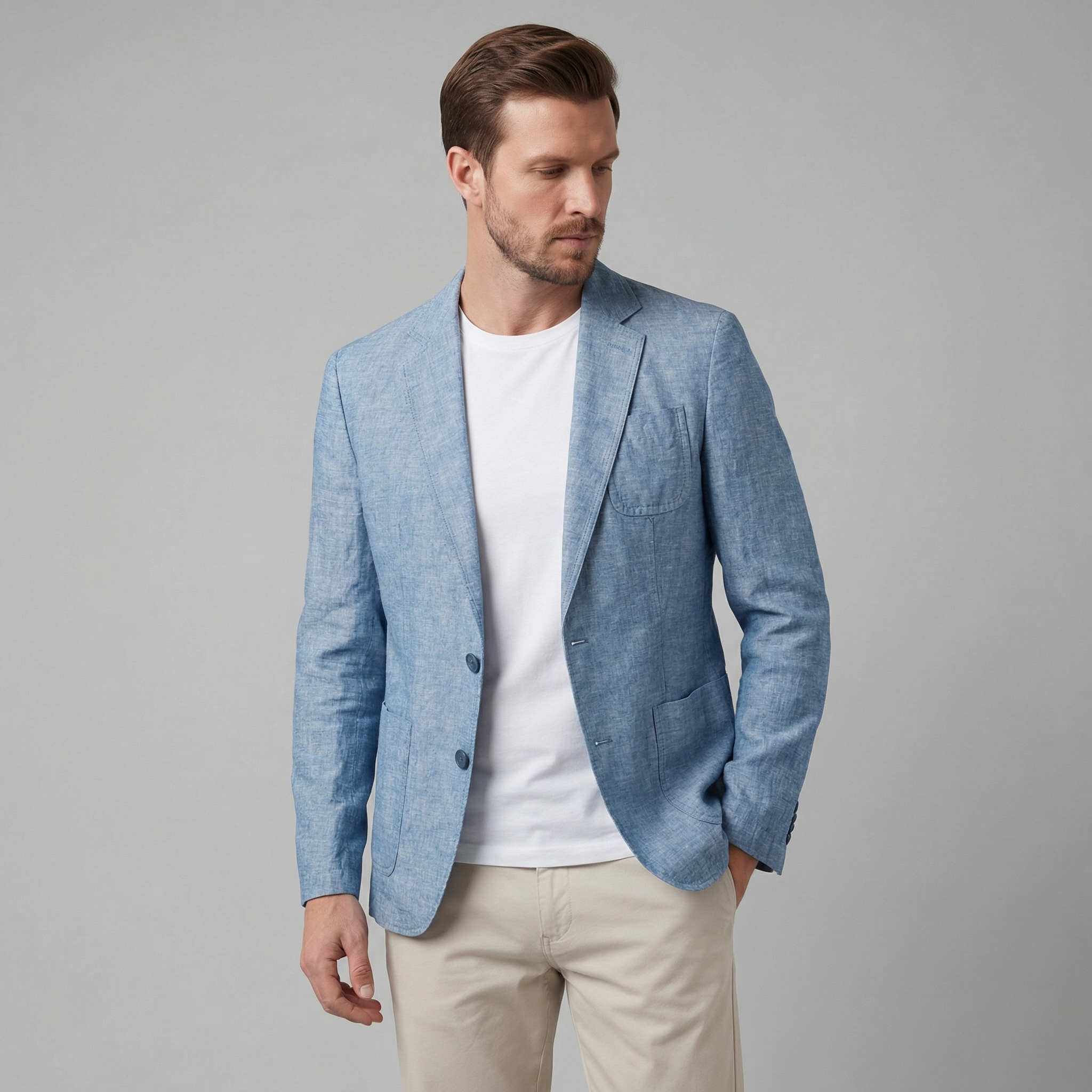LIAM™ | Men's Two-Button Linen Blazer