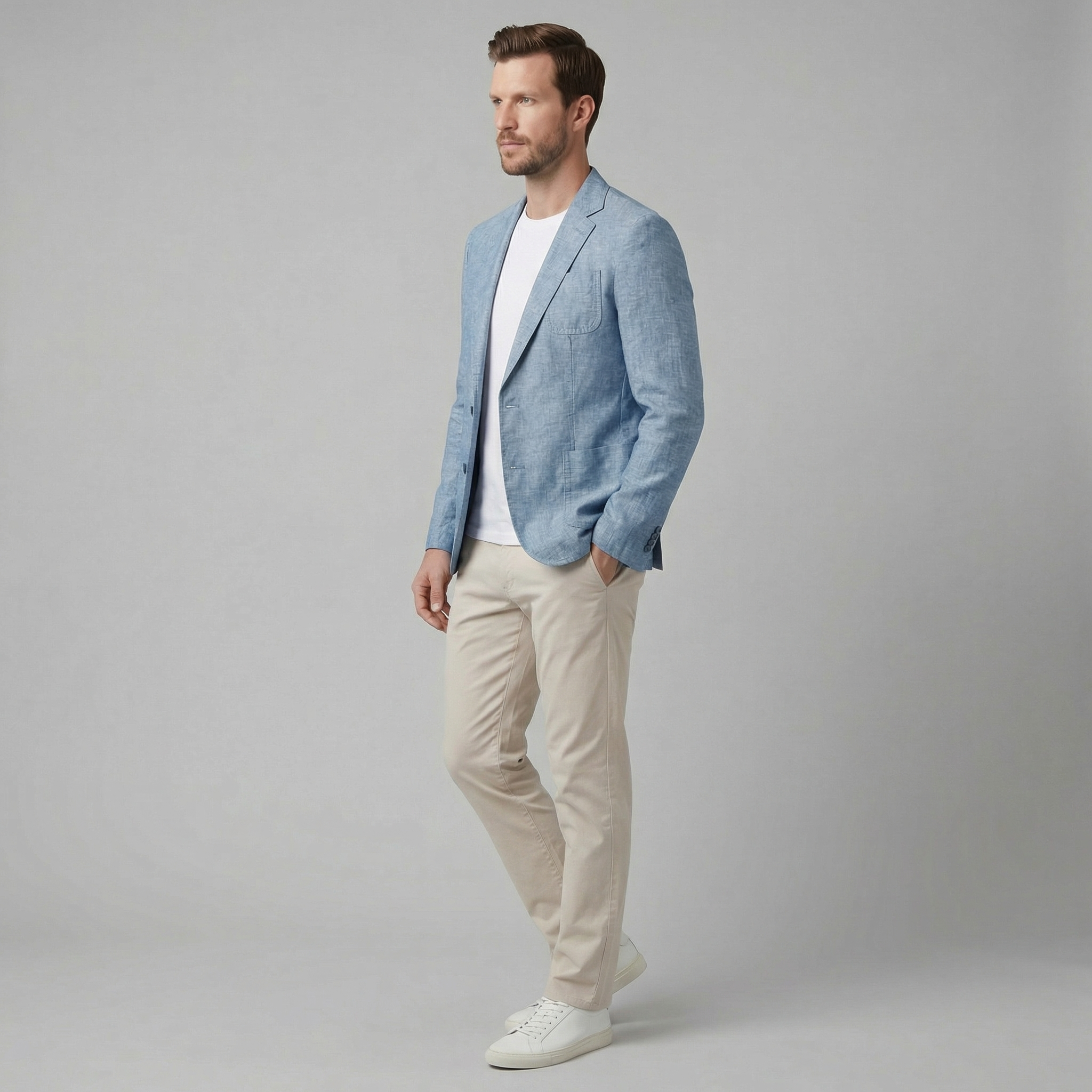 LIAM™ | Men's Two-Button Linen Blazer