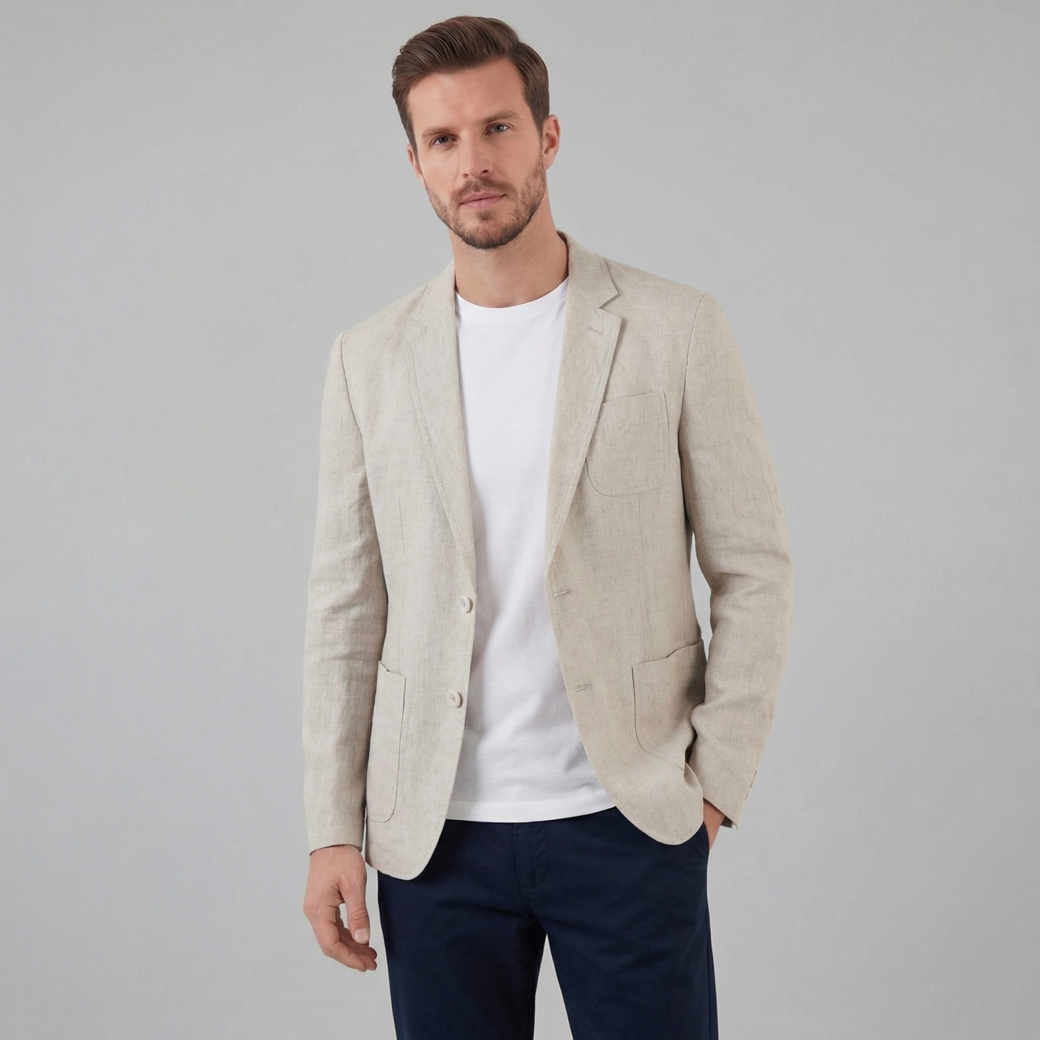 LIAM™ | Men's Two-Button Linen Blazer