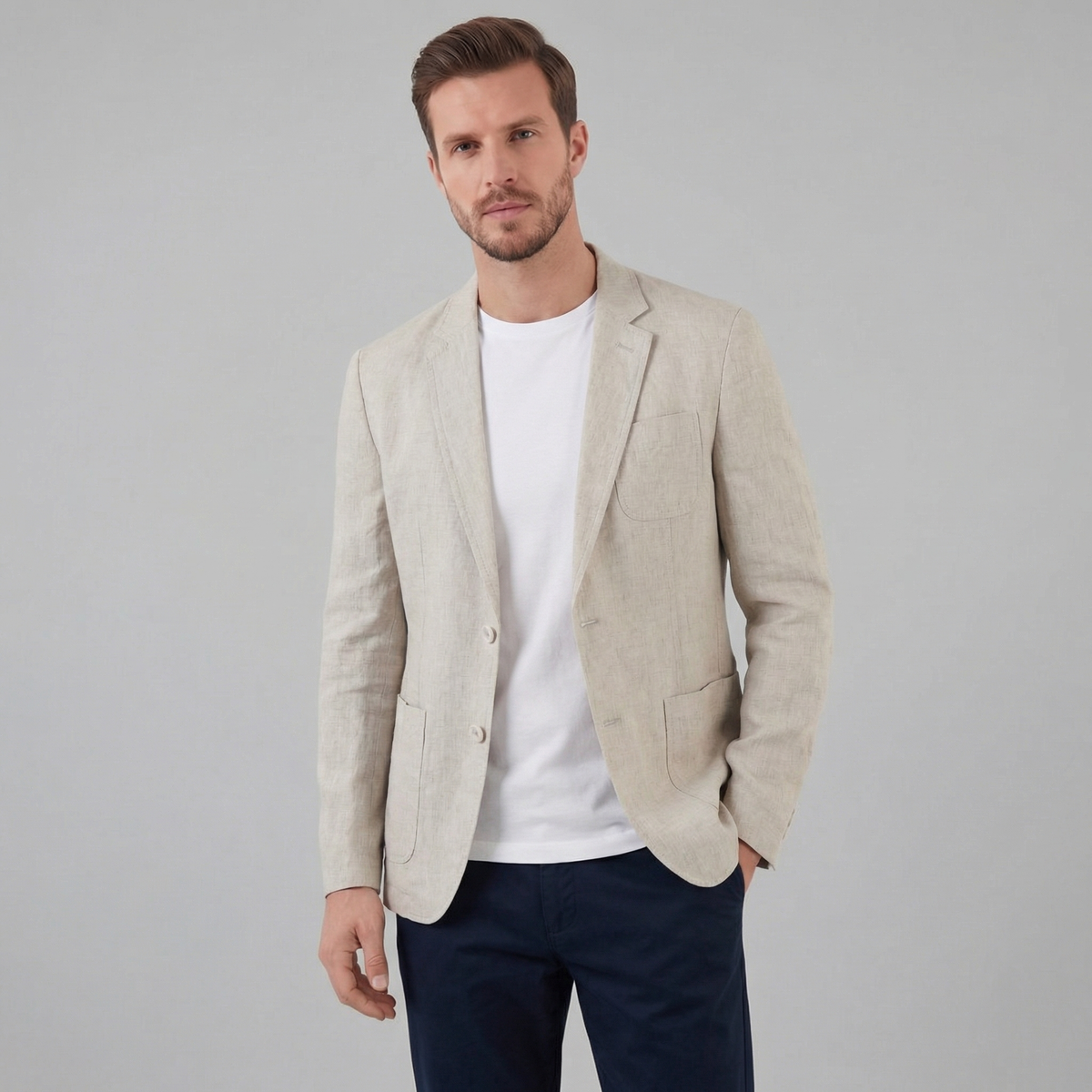 LIAM™ | Men's Two-Button Linen Blazer